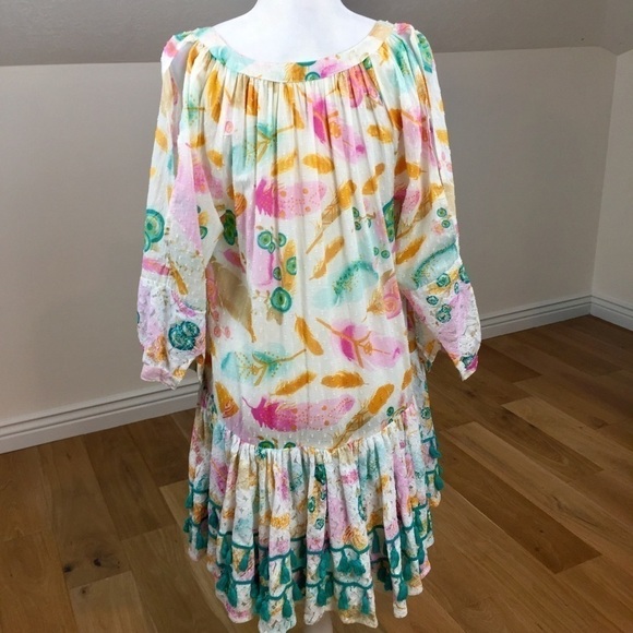 Vintage Y2K Bohemian Drop Waist Cotton Midi Dress - Picture 12 of 16